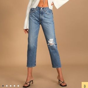 Levi’s 501 High Waisted Cropped Straight Leg Jeans